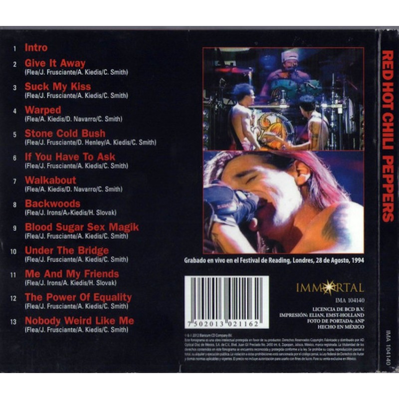 RED HOT CHILI PEPPERS - LIVE FROM LONDON CD