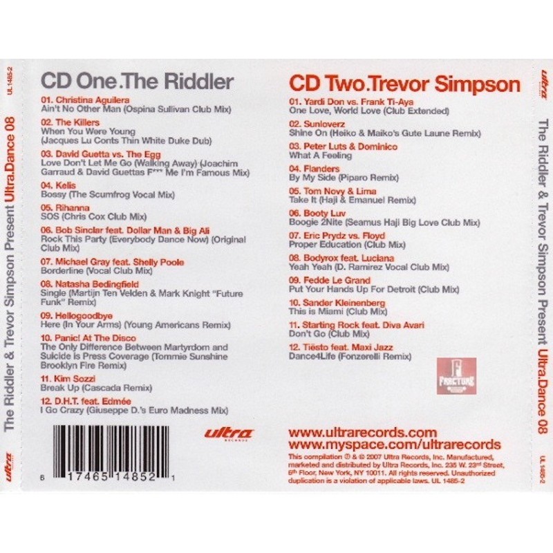 THE RIDDLER* & TREVOR SIMPSON ‎– ULTRA.DANCE 08 2 CD