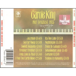 CAROLE KING – HER GREATEST HITS - SONGS OF LONG AGO CD