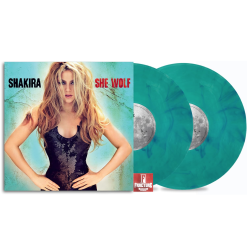 SHAKIRA – SHE WOLF VINYL SEA GLASS WITH TURQUOISE SWIRLS 196588845819