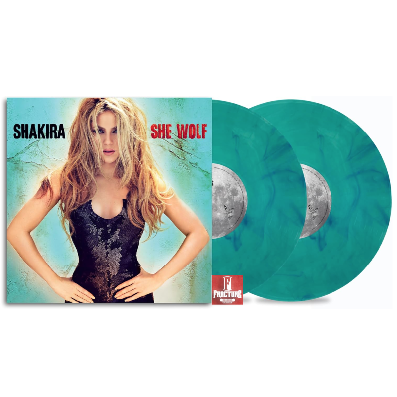 SHAKIRA – SHE WOLF VINYL SEA GLASS WITH TURQUOISE SWIRLS 196588845819