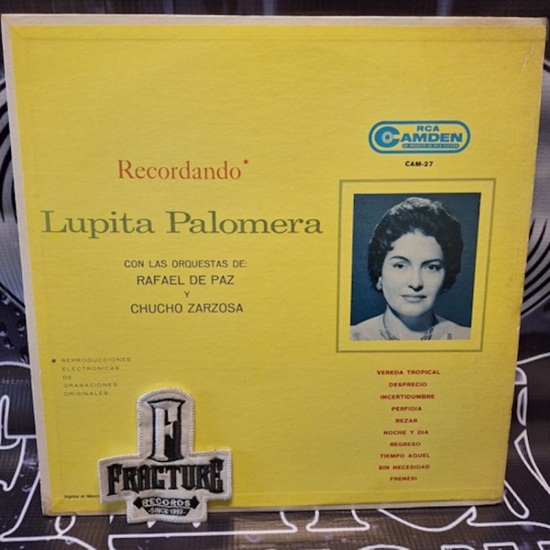 LUPITA PALOMERA CON LAS ORQUESTAS DE RAFAEL DE PAZ Y CHUCHO ZARZOSA – RECORDANDO VINYL CAM-27