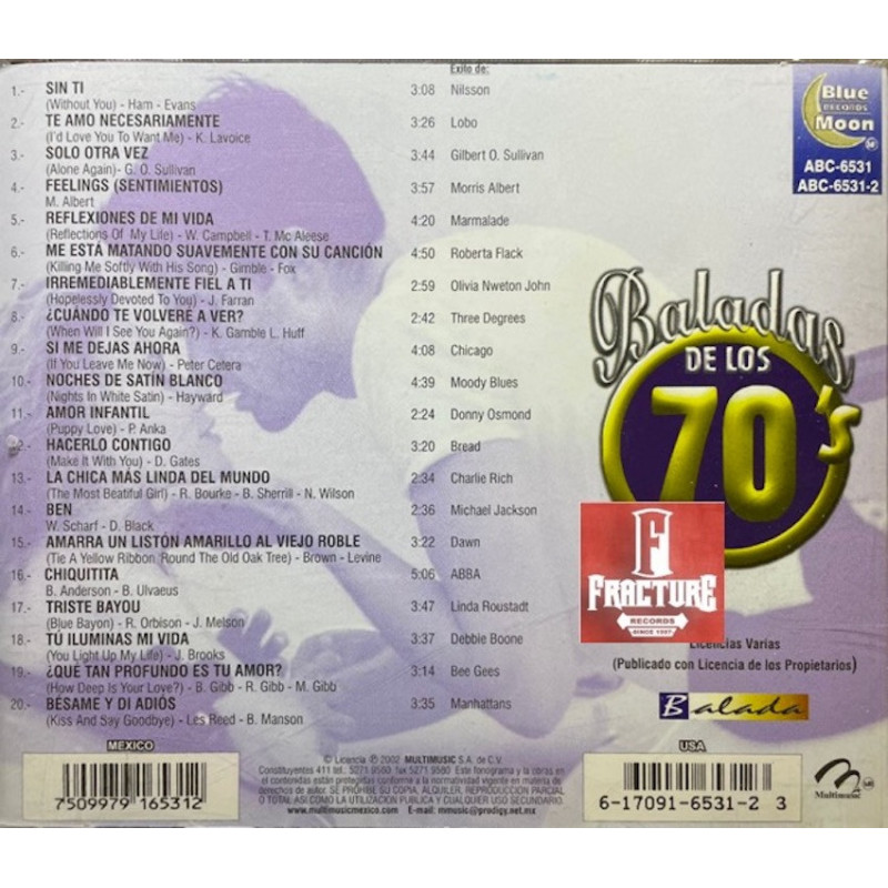 BALADAS DE LOS 70S CD