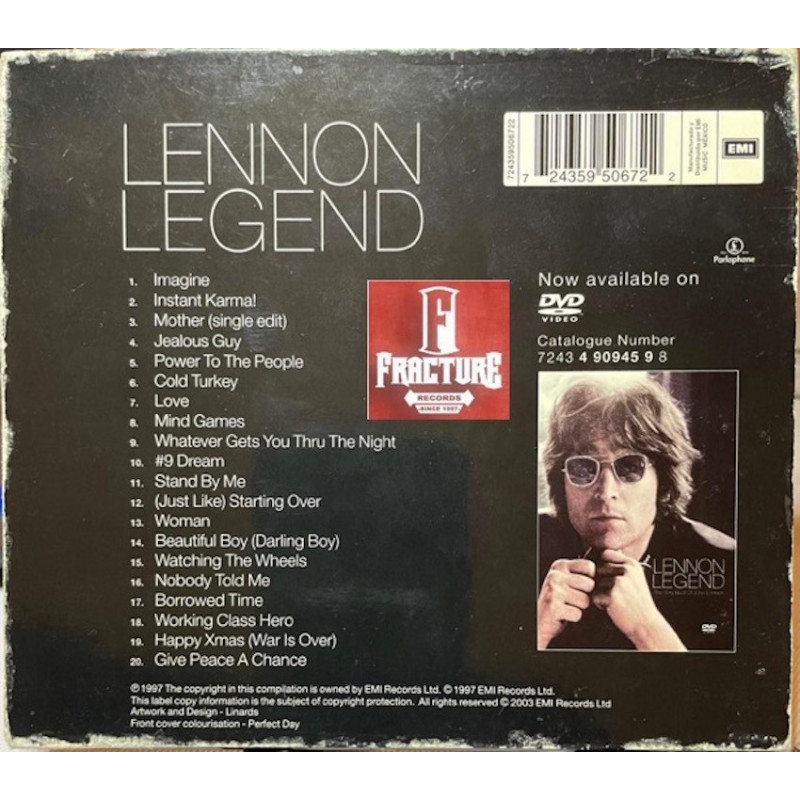 JOHN LENNON – LENNON LEGEND - THE VERY BEST OF JOHN LENNON CD
