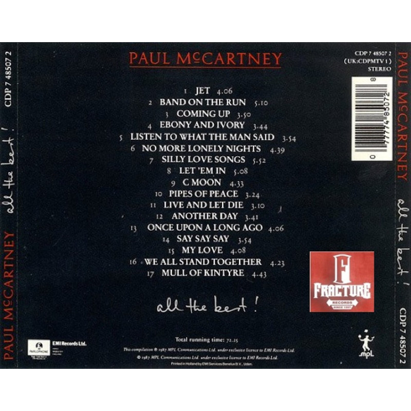 PAUL MCCARTNEY – ALL THE BEST! CD