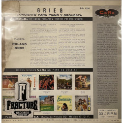 GRIEG – CONCIERTO PARA PIANO Y ORQUESTA VINYL