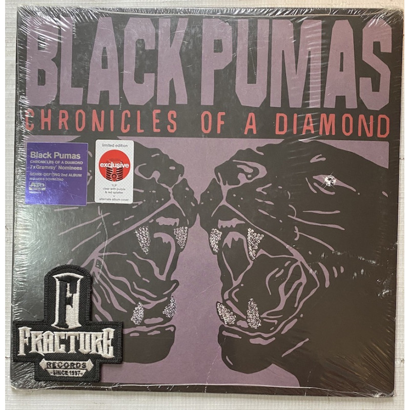 BLACK PUMAS – CHRONICLES OF A DIAMOND VINYL CLEAR W/ PURPLE & RED SPLATTER, ALTERNATIVE COVER 880882584818