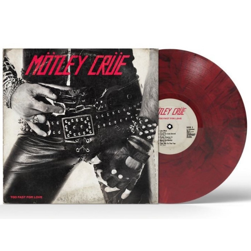 MOTLEY CRUE – TOO FAST FOR LOVE VINYL RED + BLACK LEATHER 4099964221510