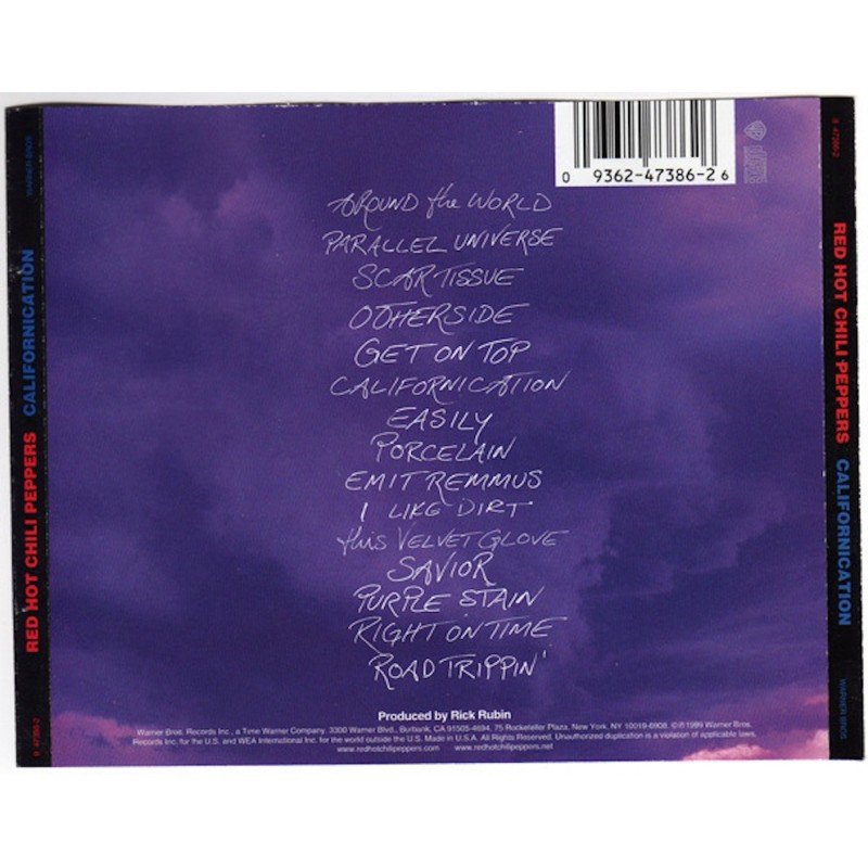 RED HOT CHILI PEPPERS - CALIFORNICATION CD